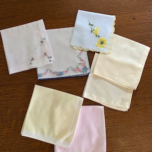 Lot of 7 Vintage Handkerchiefs, Excellent Condition, Cotton