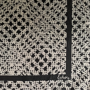 Vintage Echo Black and White Square Scarf
