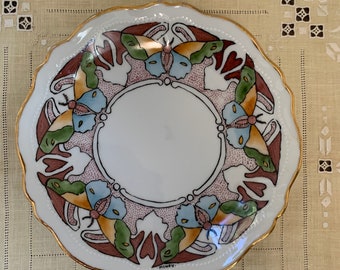 Antique Art Nouveau 7.5 Inch Plate, Butterflies, O & E G, Royal Austria