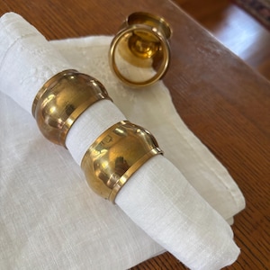 4 Vintage Brass Napkin Rings