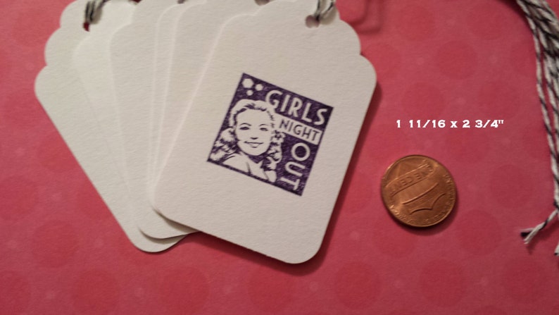 Tags, Girl's Night Out Hand stamped with Envelope Option image 3