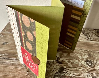 Fall Mini Album Scrapbook | Handmade Photo Album | 10 Panel Memory Book Insert with Envelope