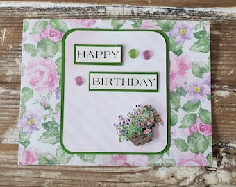 Birthday card, Happy Birthday message, handmade Card, dimensional card, friend card