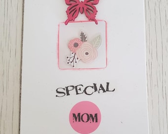 Handmade mother's Day card, special Mom saying with custom greeting message option