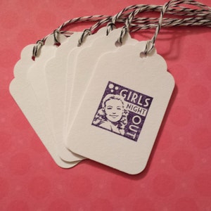 Tags, Girl's Night Out Hand stamped with Envelope Option image 1