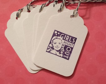 Tags, Girl's Night Out - Hand stamped with Envelope Option