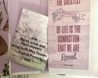 Lavender cottagecore mini junk journal - Gift for book lover and writer