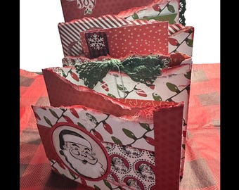 Handmade Christmas Mini Scrapbook Album • December Daily Journal - Book shelf decor