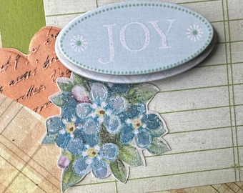 Handmade Butterfly Scrapbook Page, Floral Embellishments, 12x12 Layout