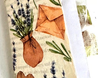 Mini Keepsake Book, Lavender Quotes, Photos, Art, Pockets, Envelopes