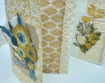 Instax and Polaroid Standing Photo Display - Yellow Accordion Keepsake Folio for Desk or Nightstand, Mini Photo Mailer Gift