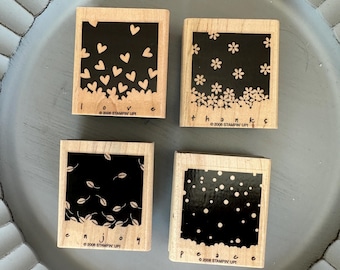 Stampin' Up! Gently Falling Background Stamps (2006) – Hearts, Flowers, Leaves, Stars Craft Supply