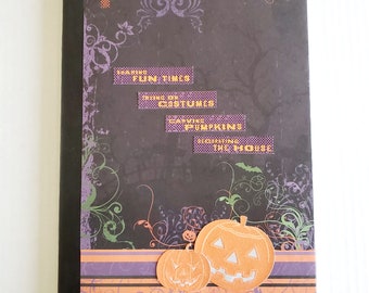 Halloween Journal, Fall journal,altered Book, altered composition book, 100 page journal, large fall journal,composition book