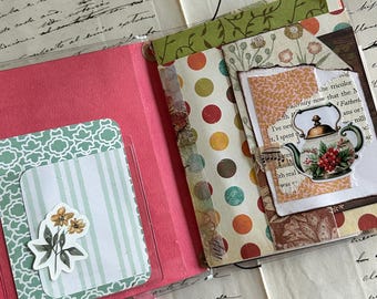 Floral Journal – Handmade Victorian Memory Book, Refillable 5x6 Keepsake