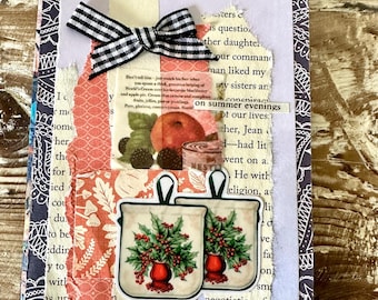 Handmade 4x6 Accordion Photo Album | Vintage Style Scrapbook | 10 Panel Memory Book with Envelope