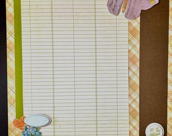 Handmade Butterfly Scrapbook Page, Floral Embellishments, 12x12 Layout
