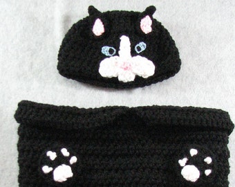 Black Cat - Baby Cocoon Crochet Pattern- Digital Download