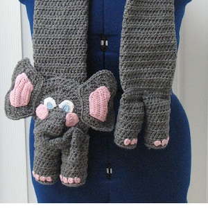 Elephant - Scarf Crochet Pattern With Tutorials - Digital Download