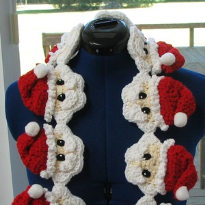 Santa Scarf Crochet Pattern - With Tutorials - Digital Download