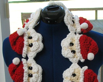Santa Scarf Crochet Pattern - With Tutorials - Digital Download