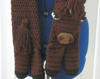 Horse - Scarf Crochet Pattern With Tutorials - Digital Download