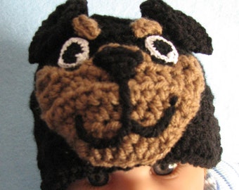 Rottweiler - Infant Hat Crochet Pattern With Tutorials - Digital Download