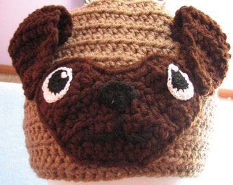 Pug - Hat Crochet Pattern With Tutorials - Digital Download