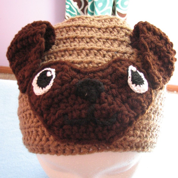 Pug - Hat Crochet Pattern With Tutorials - Digital Download