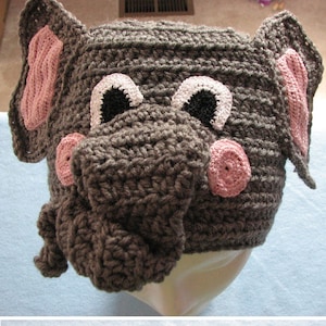 Elephant - Hat Crochet Pattern With Tutorials - Digital Download