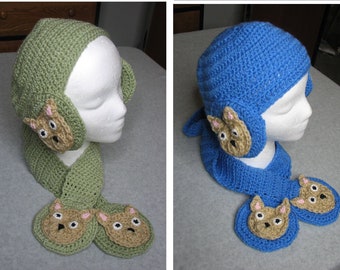 Chihuahua - Applique Hat and Scarf Crochet Pattern - Digital Download