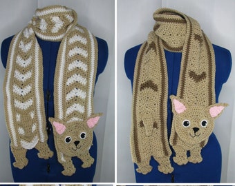 Chihuahua Ripple Scarf Crochet Pattern With Tutorials - Instant Download