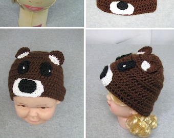 Bear Hat Crochet Pattern in Six Sizes - Pdf