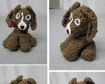Mini Basset Hound Crochet Toy Pattern  With Tutorials - Digital Download