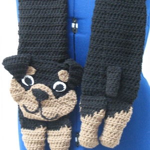 Rottweiler - Hat, Scarf and Tote Bag Crochet Pattern with Tutorials - Digital Download