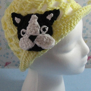 Boston Terrier - Lace Hat Crochet Pattern With Tutorials - Digital Download