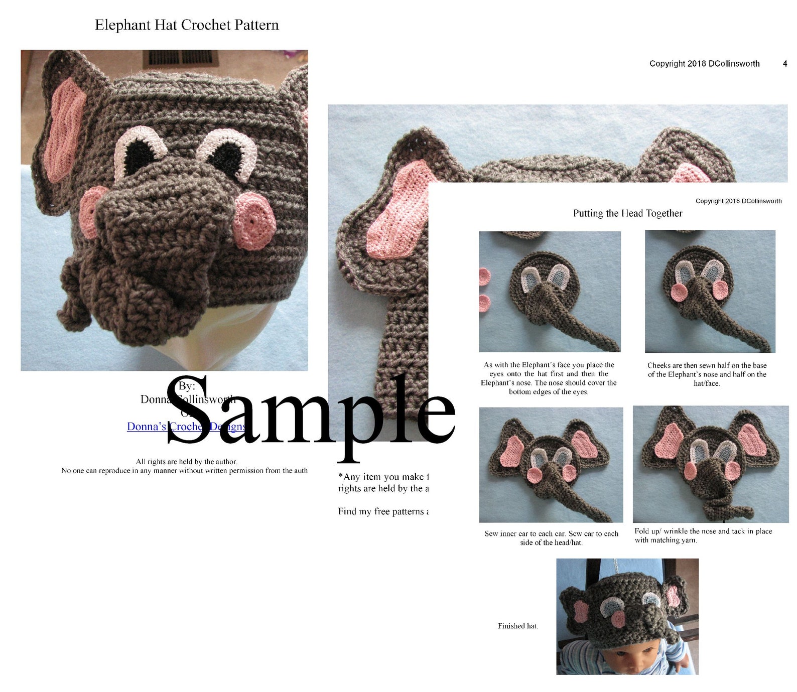 Elephant Hat Crochet Pattern With Tutorials Digital | Etsy