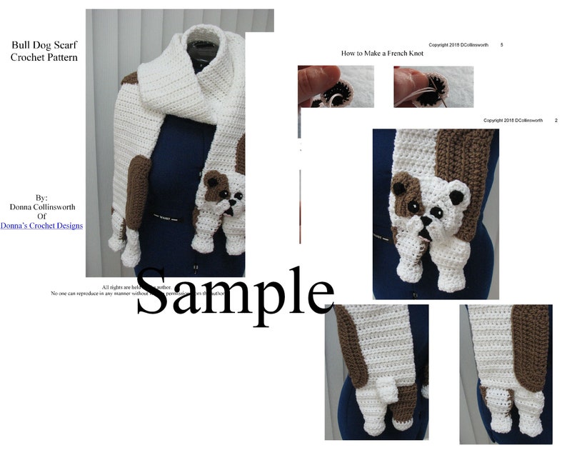 Bulldog Crochet Pattern Print Men Pullover Hoodie