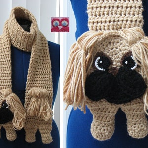 Pekingese -  Scarf Crochet Pattern With Tutorials - Instant Download