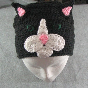 Chat noir - modèle de crochet de chapeau avec des tutoriels - téléchargement numérique