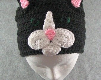 Black Cat - Hat Crochet Pattern With Tutorials - Digital Download