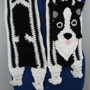 Boarder Collie Ripple Scarf Crochet Pattern With Tutorials - Instant Download