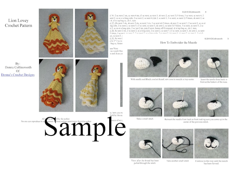Lion Lovey Blanket Friend Crochet Pattern With Tutorials Etsy