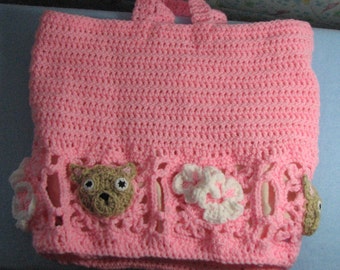 Chihuahua - Lace and Flowers Tote Crochet Pattern - Digital Download
