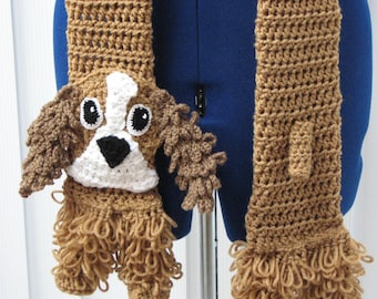 Cocker Spaniel - Scarf Crochet Pattern With Tutorials - Instant Download