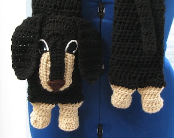 Dachshund - Scarf Crochet Pattern With Tutorials - Instant Download