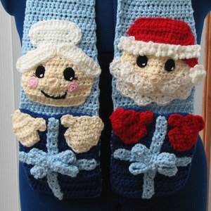 Mr. & Mrs. Santa Scarf Crochet Pattern - Digital Download