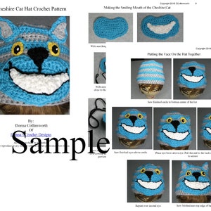 Cheshire Cat Hat Crochet Pattern With Tutorials Digital Download image 7