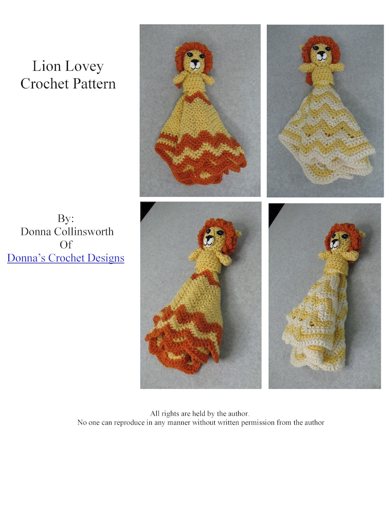 Lion Lovey Blanket Friend Crochet Pattern With Tutorials Etsy