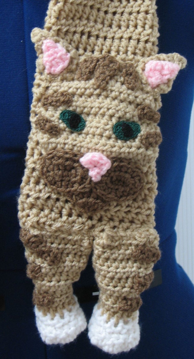 Tabby Cat Scarf Crochet Pattern With Tutorials Digital Download image 7
