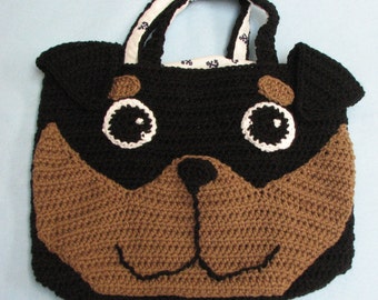 Rottweiler - Tote Crochet Pattern - Digital Download